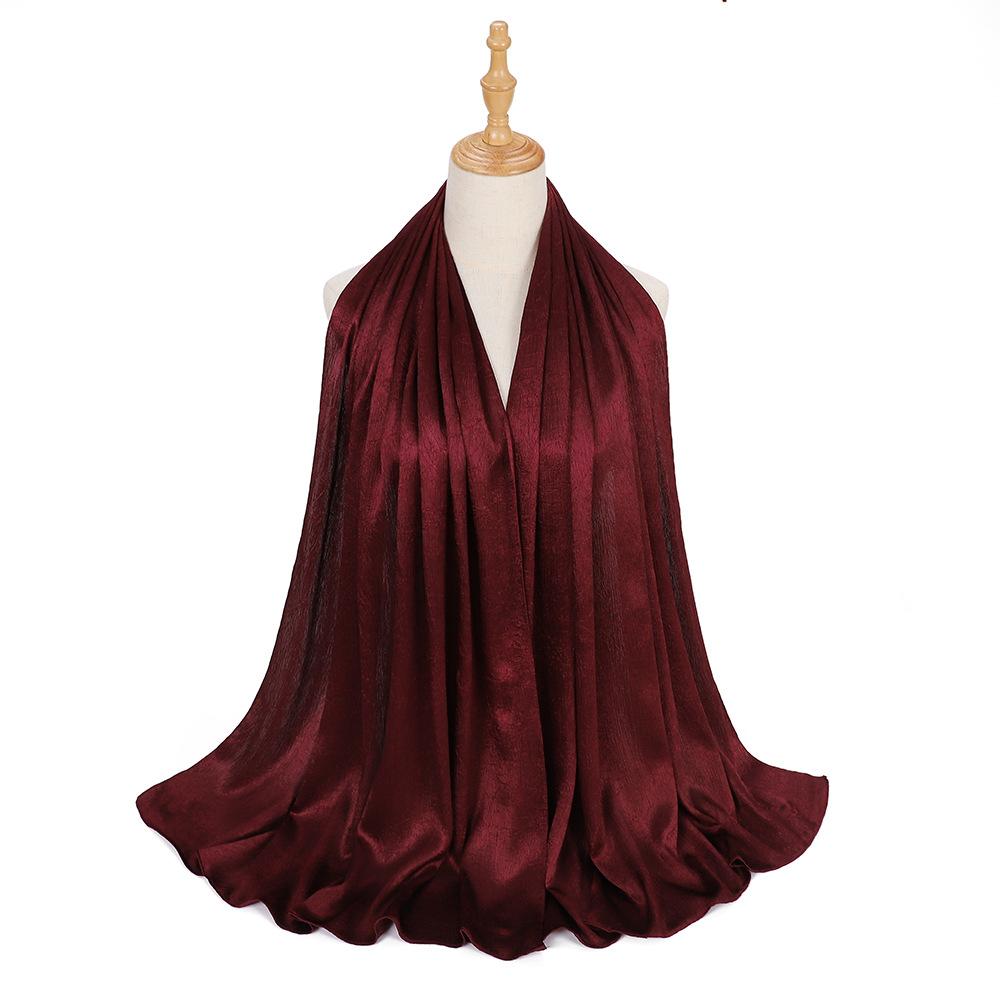Malaysia's New Imitation Silk Smooth Satin Long Scarf Women's Shawl Head Scarves