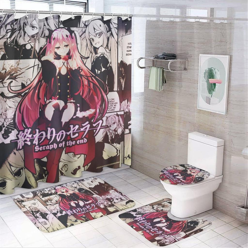 Anime Character Printed Shower Curtain Modern Non-Slip Carpet Shower Curtain Waterproof Polyester Home Decor 180