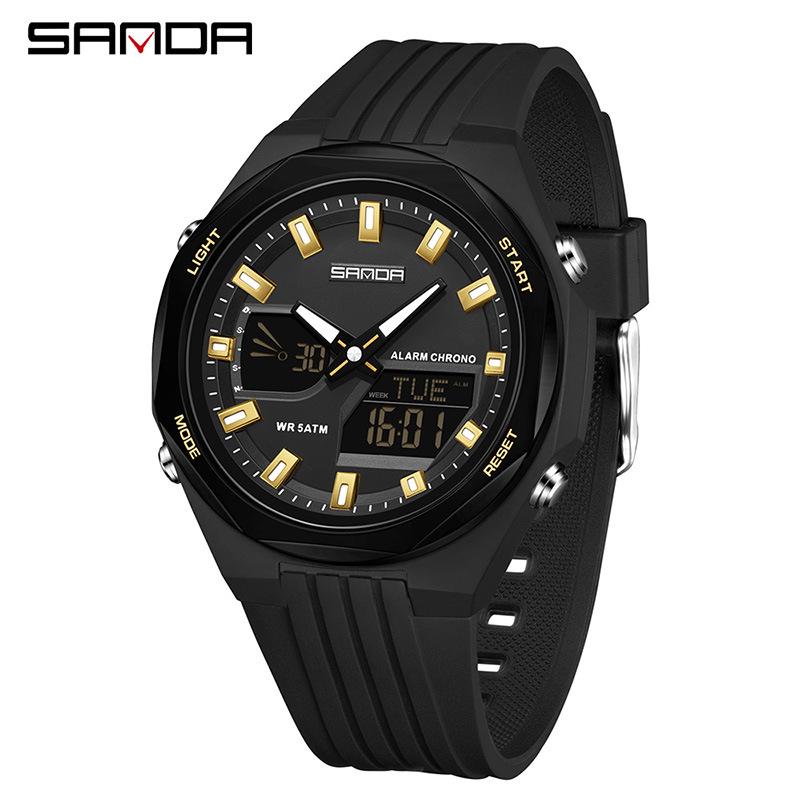 SANDA Sports Watch: World Time, Multifunctional Chronograph, Waterproof, Unisex