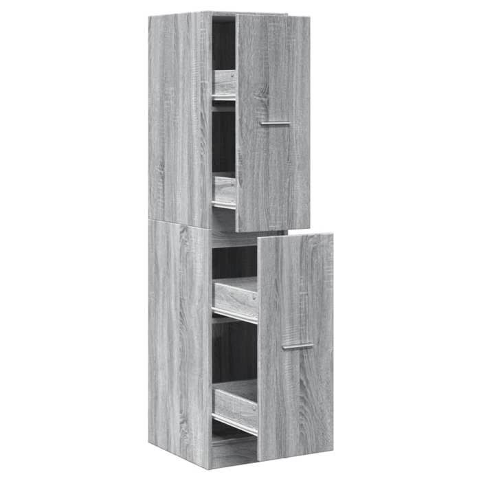 VidaXL Armoire apothicaire sonoma gris 30x41x144,5cm bois d'ingénierie, coffre d'apothicaire, meuble d'apothicaire, coffre à 855174