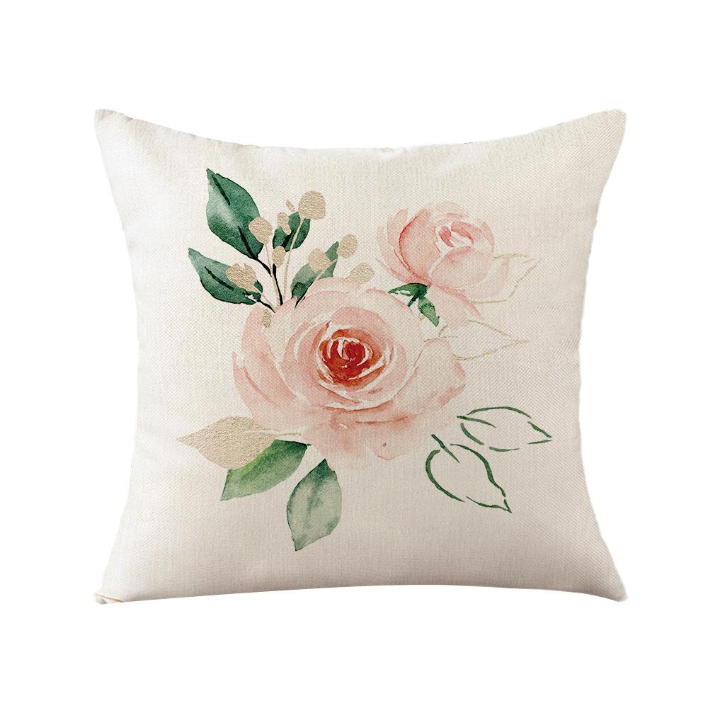 Aquarell Frühlings Kissenbezug Nordische Blume Heim Kissenbezug Polyester Schlafzimmer Sofa Kissenbezug