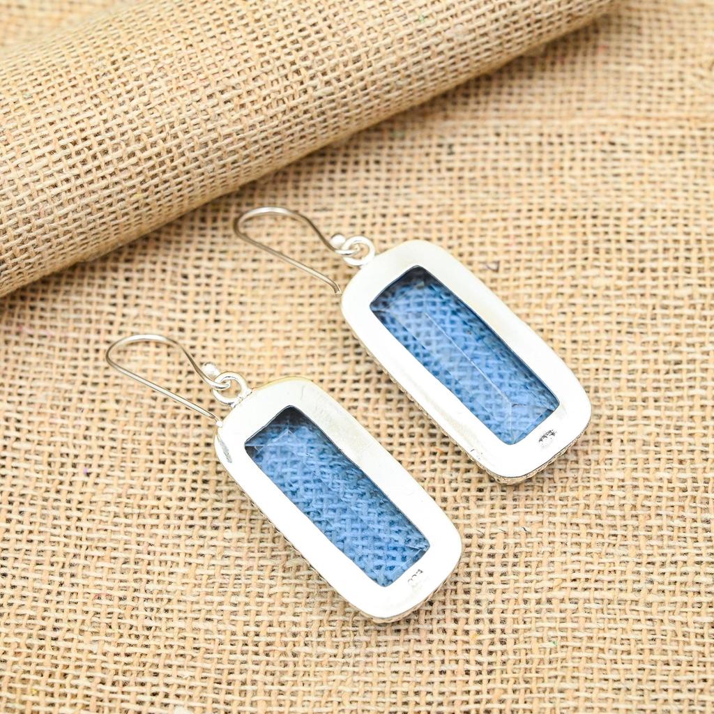 Tanzanit ädelsten 925 sterling silver smycken handgjorda örhängen för bröllopspresent