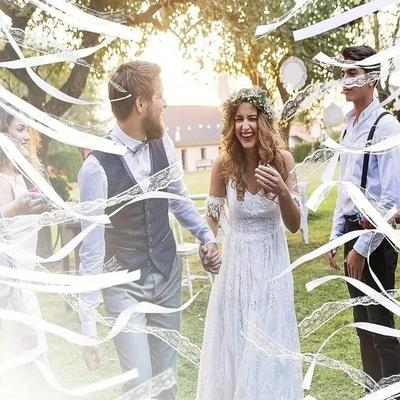 4pcs European and American Wedding Color Ribbon Magic Wand Magic Wand Ribbon Decal Decoration Party Wedding Supplies