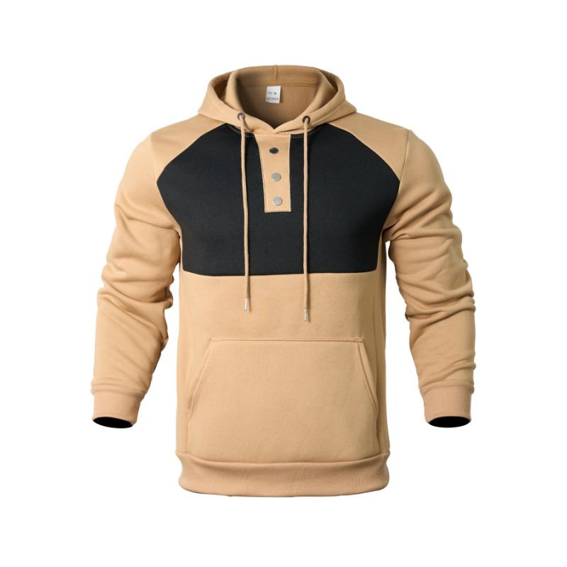 Men's Clothing, Spring and Autumn, Light and Comfortable Casual Loose Hooded Button-up Jacket, Men's Sweatshirt