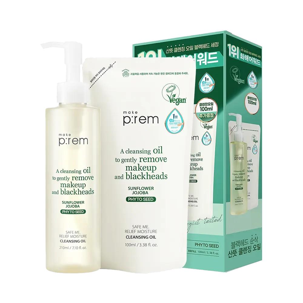 make p:rem Safe Me Relief Moisture Cleansing Oil Set 210ml + Refill 100ml