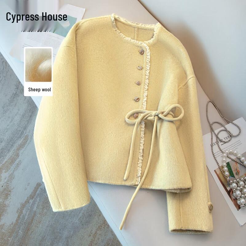 

Женское двустороннее пальто свободного кроя из мериносовой шерсти Cypress Shop One Size