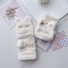 Thickened Cartoon Plush Mittens Korean Style Flip Cover Plush Gloves Cute Fingerless Gloves  Winter