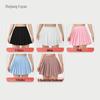 Pleated High Waist Yoga Skirt with Built-in Shorts & Pockets