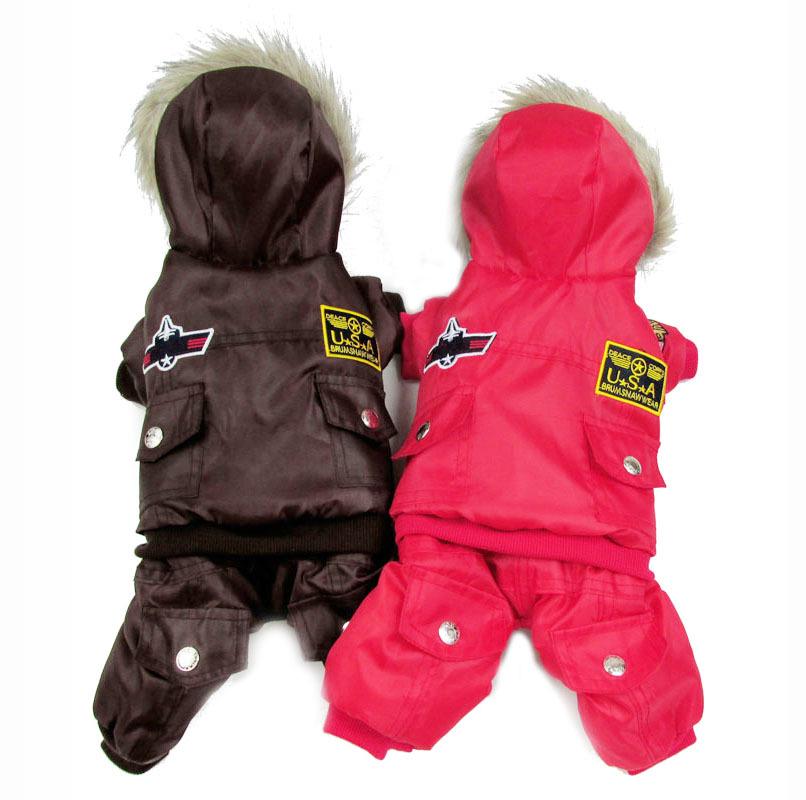 Cross-Border Air Force One-Piece Cotton Coat for Small Dogs - Winter Teddy Outfit