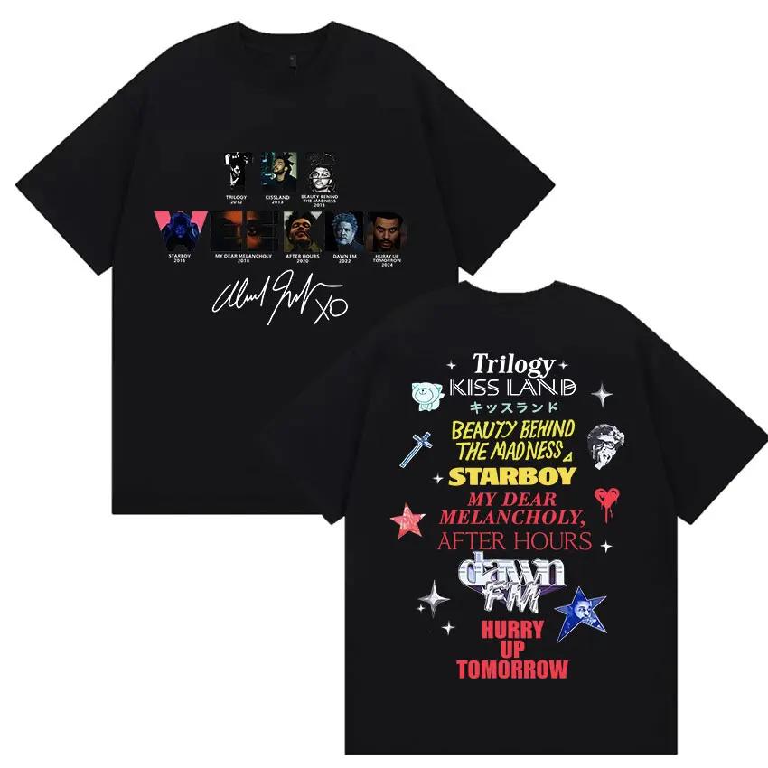 Rapper The Weeknd Hurry Up Tomorrow Tour Graphic T Shirts Men s Pop Fans Hip Hop Oversized Cotton T-Shirt S