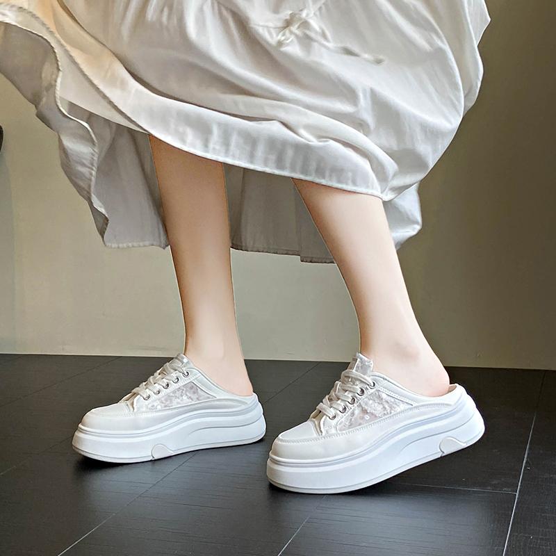 CRLAYDK Womens Walking Platform Mules Open Back Slip On Shoes House Closed Toe Casual Slides for Ladies Outdoor Slippers