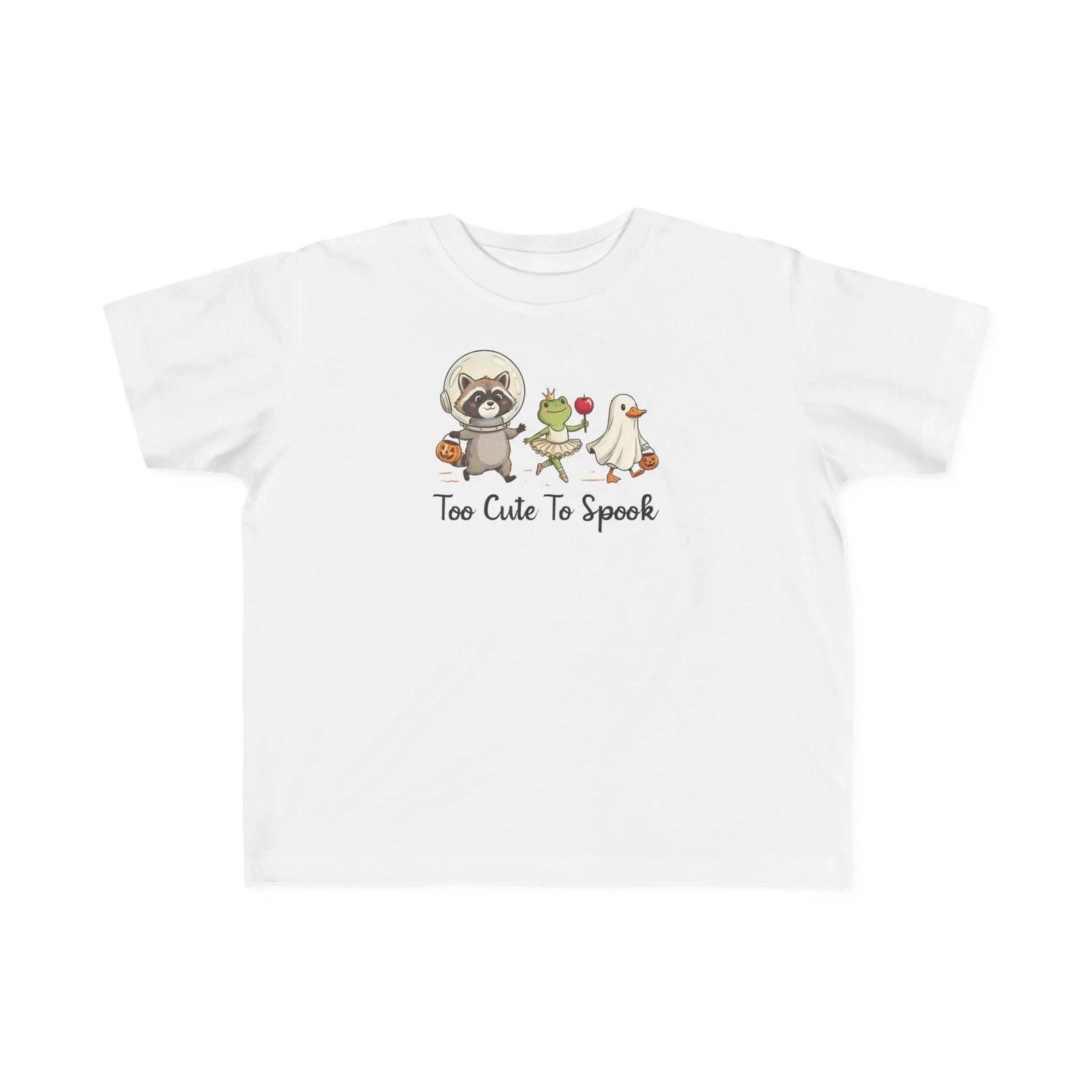 Too Cute To Spook Toddler Tee | Halloween Sloth Frog Ghost Shirt M