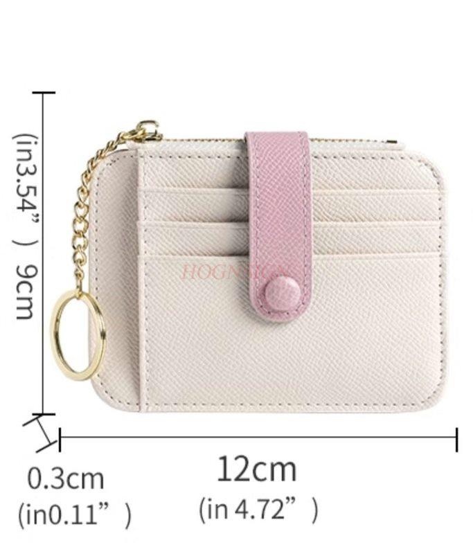 1pcs Compact, mini, ultra-thin new card bag, women's contrasting color student card bag, keychain, change bag, trendy