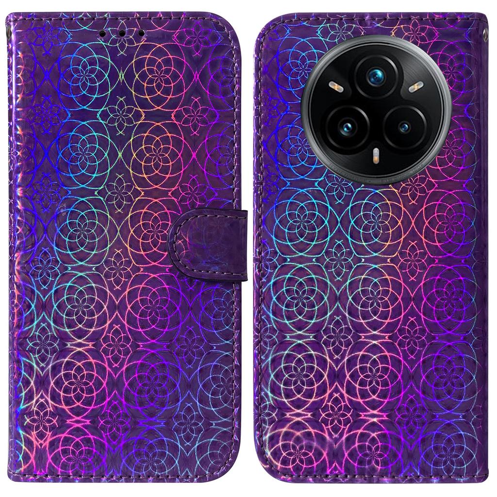 For Realme 14 Pro+ 5G Stand Case Dazzling Flower Leather Phone Cover