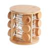 Wooden Seasoning Rack Condiment Jar Holder for Kitchen Rotating Salt Container Storage Shelf for Pepper Jars Condiment Box Rack