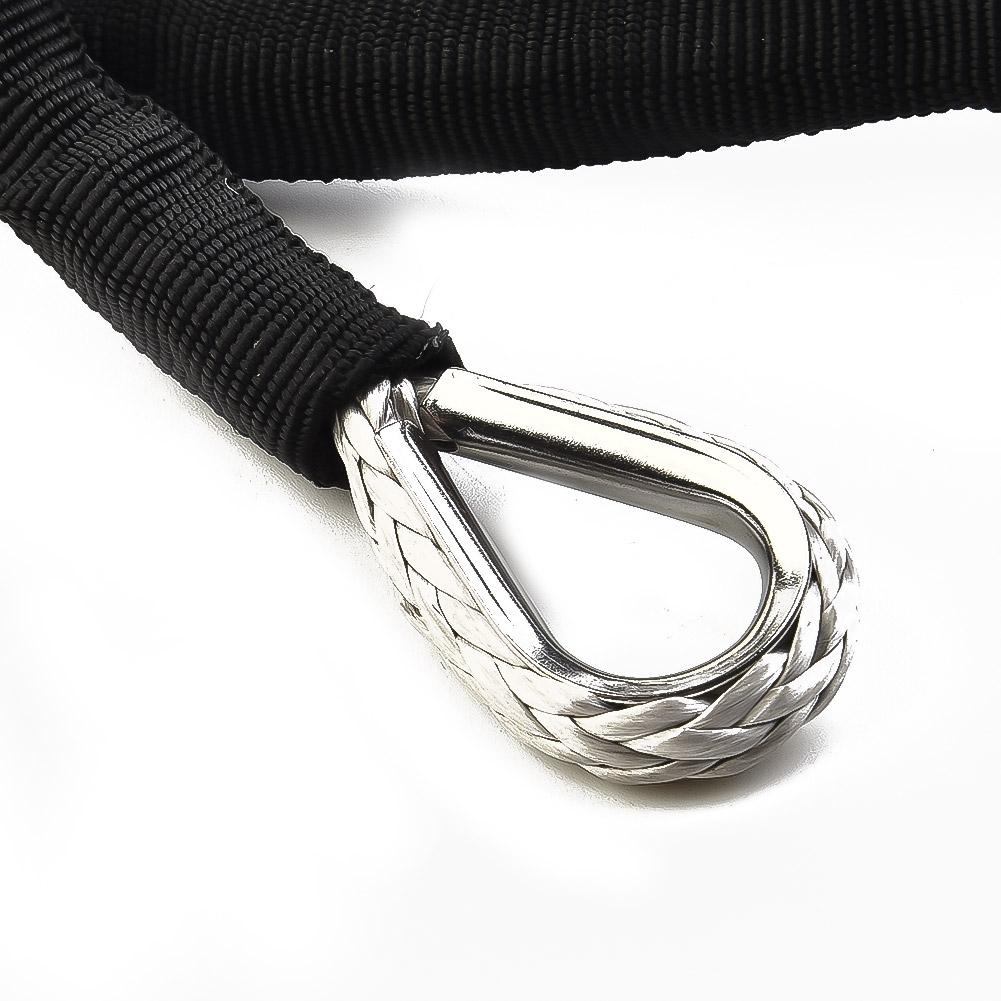 Synthetic Winch Rope Line Cable Tow Cord With Sheath Gray Light Weight