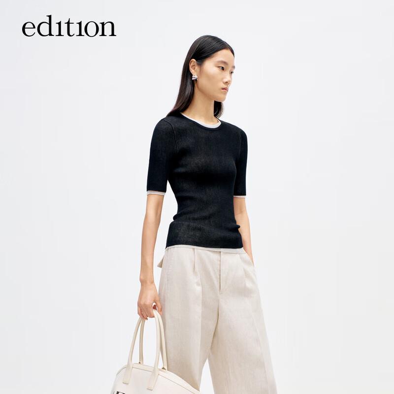 Edition Women's Layered Knitted Short-Sleeve Two-Piece Set