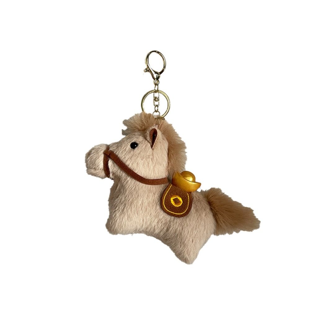 Cute Plush Horse Keychain Mascot Dolls Chinese New Year Gift Cartoon Steed Doll Festive Decor