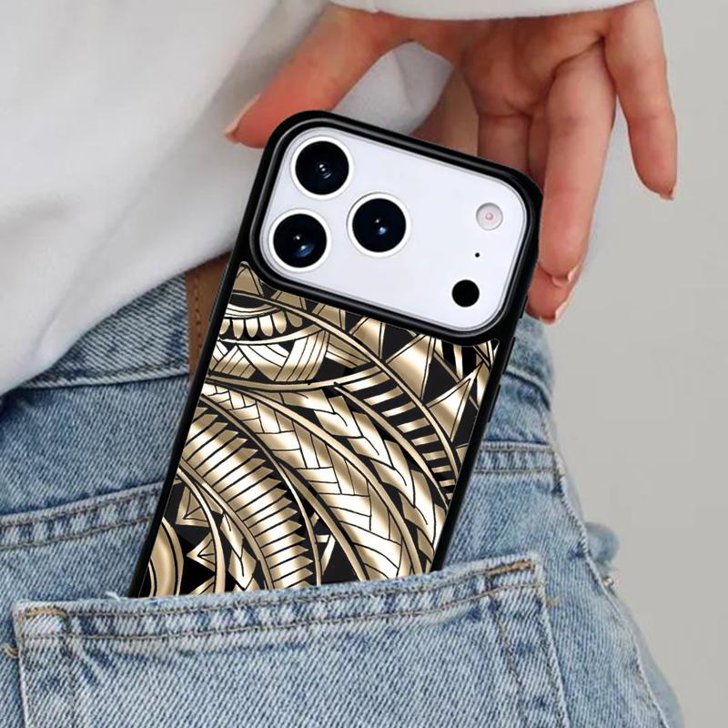 Maori Polynesian Samoan Tribal print Phone Case for iPhone 17ProMax 12 13 14 15 16e 17 Pro Max Plus Air Cover