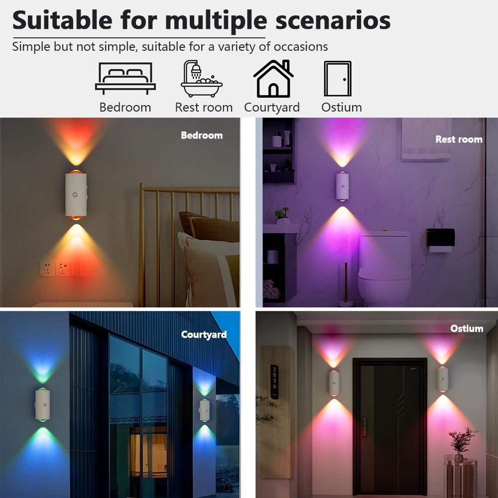 Multi Colour LED Wall Night Lights Motion Sensor Magnetic Foot Lamp RGB Projector Toilet Lights For Indoor Lighting