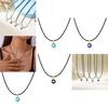 Creative Demon Eye Necklace With Leather Cord For Fashion Girls