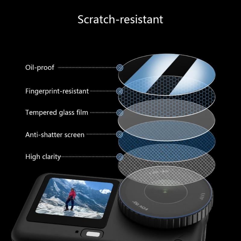 Clear Tempered Glass Film for ACTION 6 Camera Lens Screen Protector Protective Film 9H Hardness and AntiFingerprint