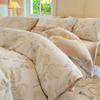 Milk Fleece Four-piece Set, Thickened Carved Fleece, Bed Sheet Quilt Cover, Bed Three-piece Set