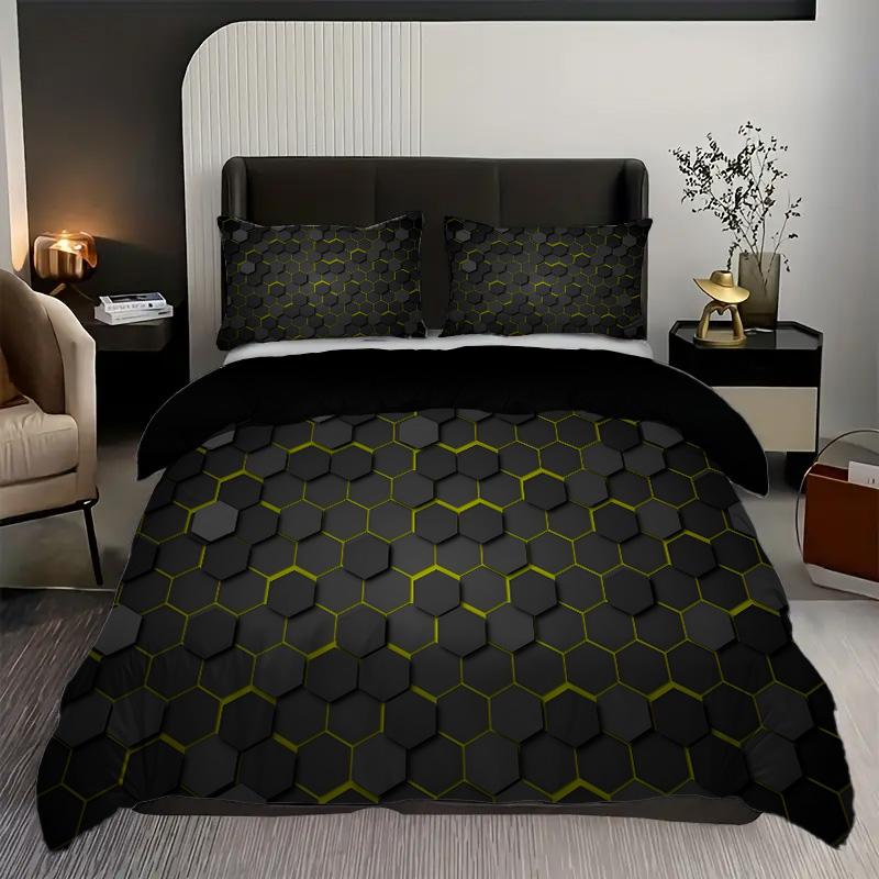 

Comforter Cyberpunk Laser 3D Visual Effects Printing Set Cool Technology Style Bedding Polyester Comfortable Comforter (quilt)-EU Single(135*200cm)3pcs