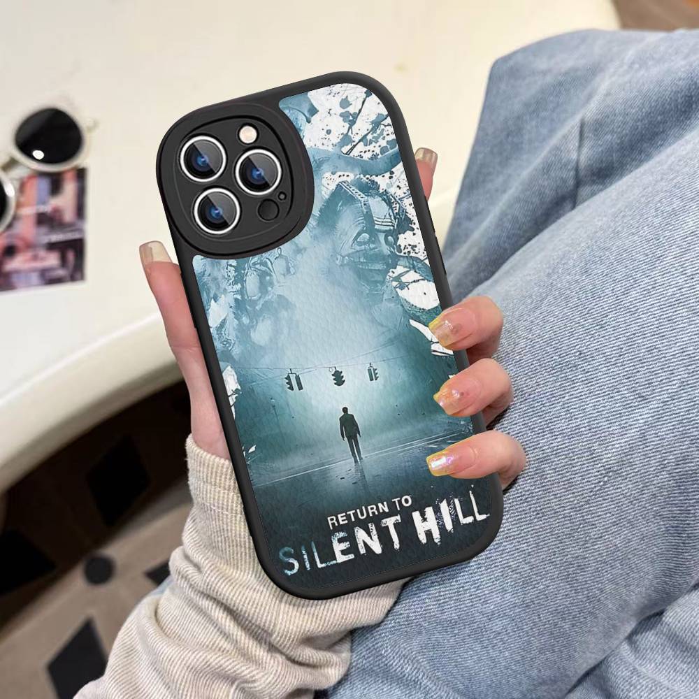 

Hot Games S-Silent Horror Hilles Phone Case For IPhone 16 15 14 13 Pro Max 11 12 Plus Leather Silicone Cover iPhone 16pro max