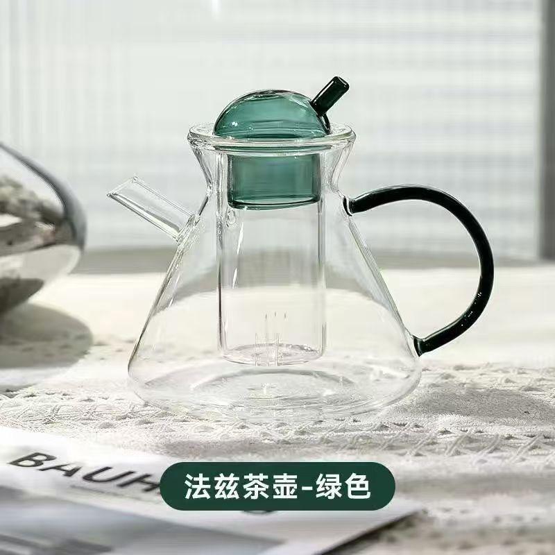 Thickened Heat-resistant Glass Teapot Set,Coffee Pot with Filter European Style Tea Making Teacup Afternoon Making Drinking Set