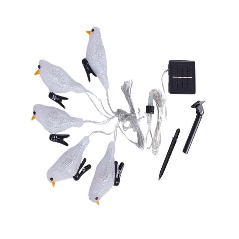 LED Solar Acrylic Bird String Lights - Outdoor Festive Decoration for Courtyard and Christmas Trees