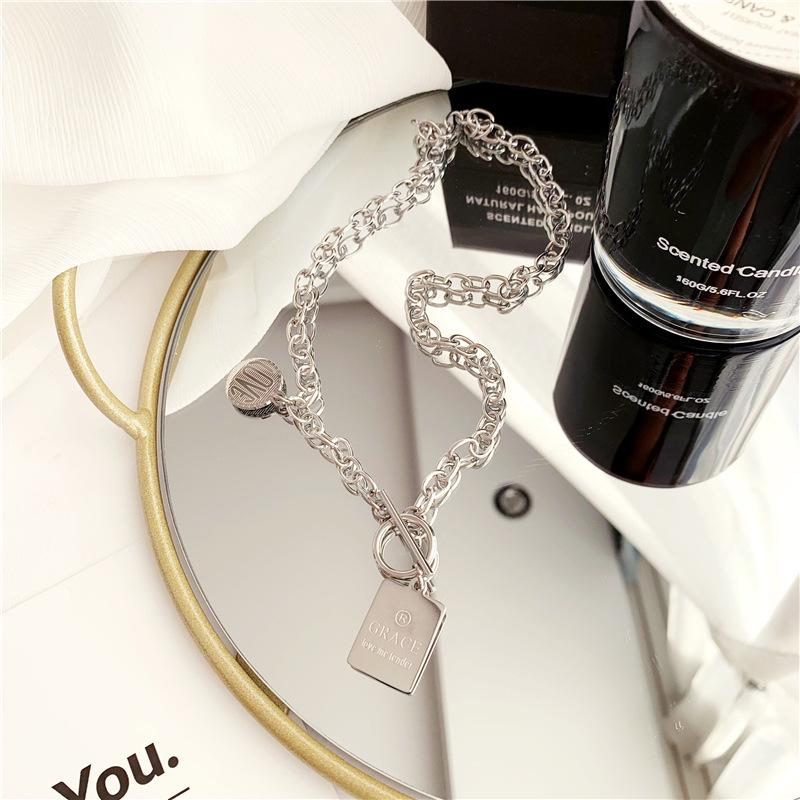 Unisex Titanium Steel Punk Necklace with Pendant - Trendy, Simple Clavicle and Sweater Chain