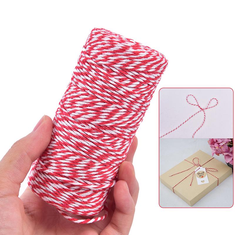100M/Roll Cotton Bakers Motouz Provázek Šňůra Vánoční dárkové balení Decor Craft