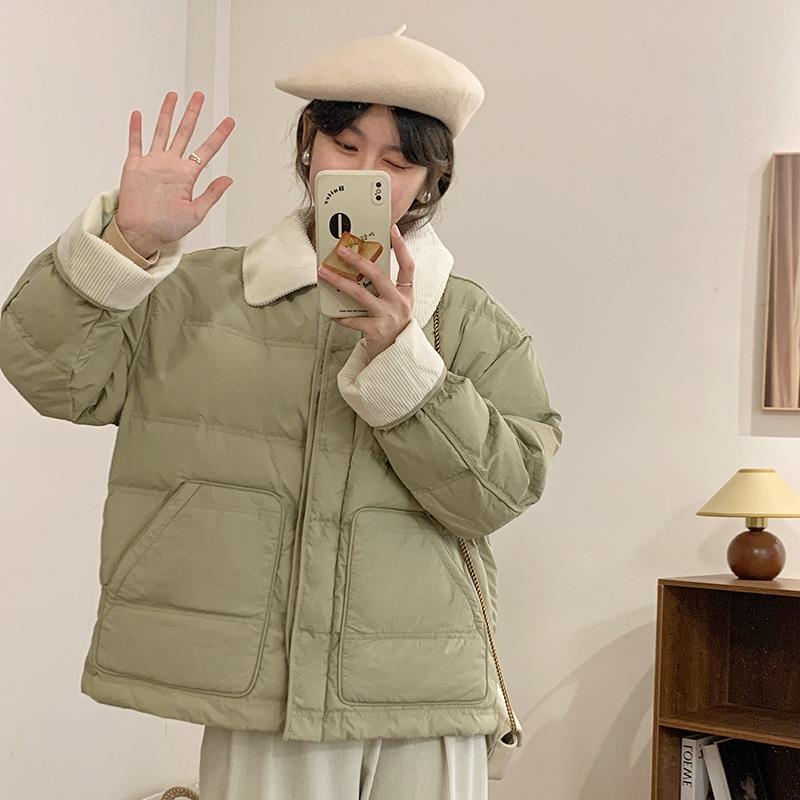 

New winter cotton-padded clothes women s loose thickened jacket cotton-padded jacket trendy XL зелений