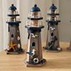 Ornamenti Faro in Legno Stile Mediterraneo Retrò Modello Torre di Guardia in Legno Artigianato da Tavolo Fai da Te Decorazioni per la Casa a Tema Oceanico