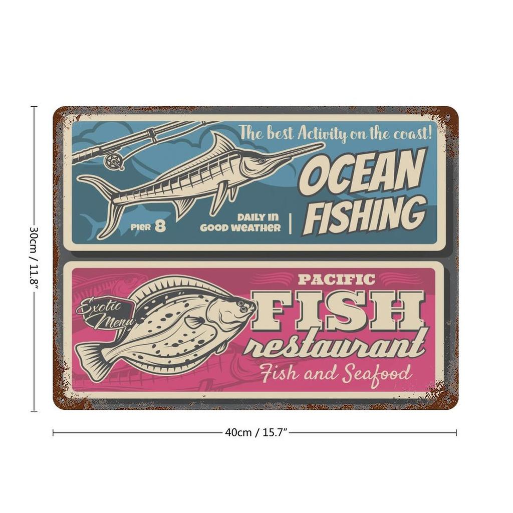 1-Pack Retro Loft Metal Wall Sign, 20×30cm and 30×40cm, Antique Rust-effect Decor for Study, Bedroom or Hallway