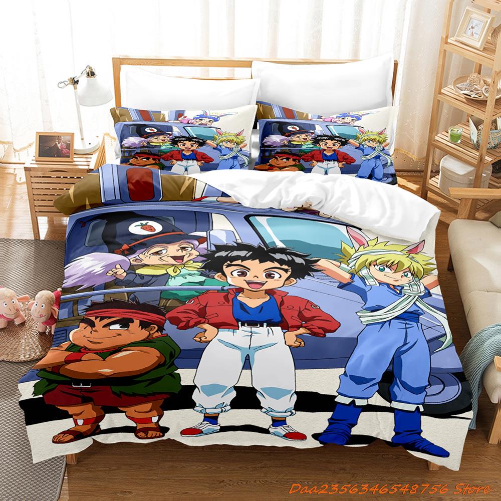 Cool Personelity Kpop Madou King Granzort Bedding Set Cartoon Anime Three-Piece Set Adult Kid Bedroom Three-Piece Suits 3D