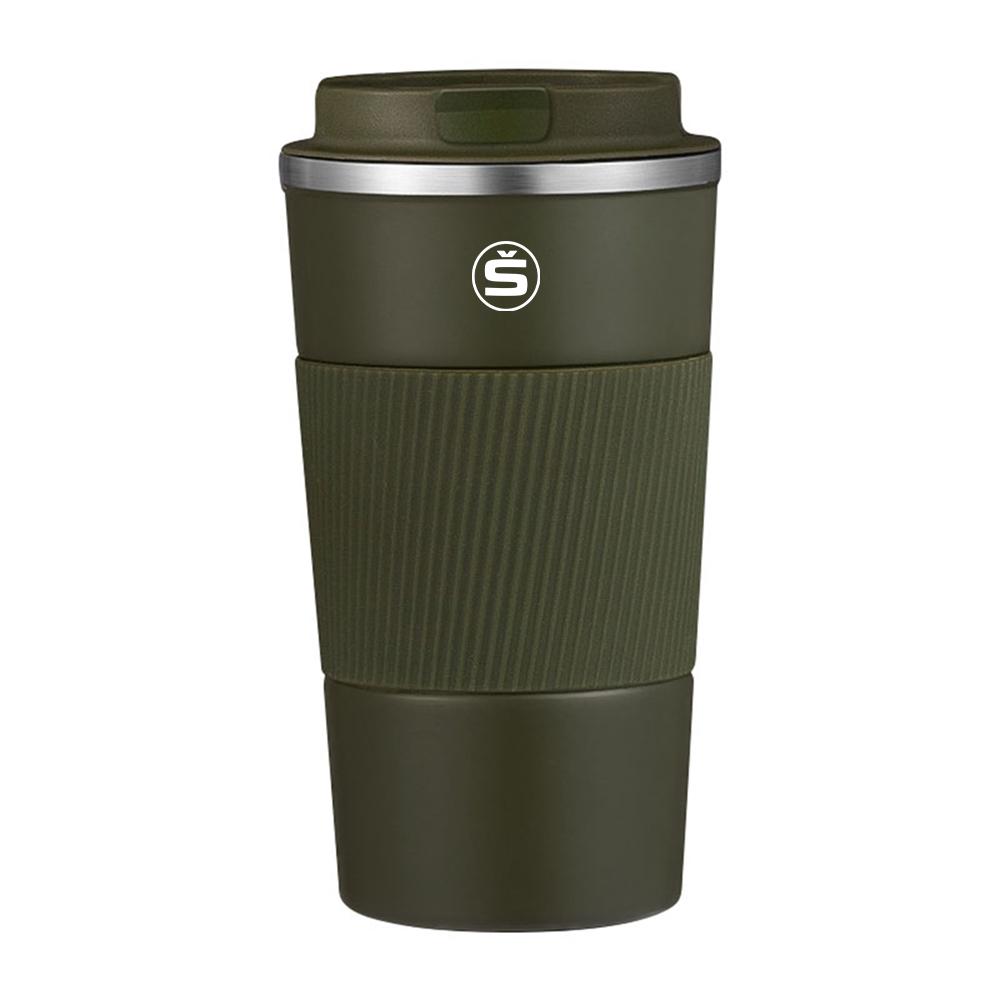 Car Thermos Cup Coffee Mug Stainless Steel Coffee Thermos Mug Badge For Skoda S VII Yeti Kamiq Kodiaq Karoq Octavia Fabia Rapid