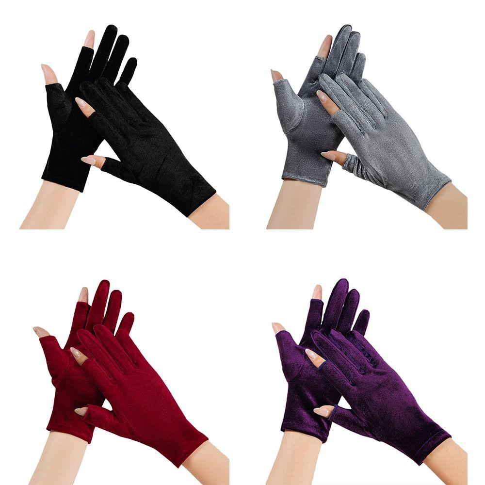 Fashion Warm Women's Winter Gloves Lining Fleece Windproof Velvet Mittens Elastic Coldproof Driving Gloves Outdoor