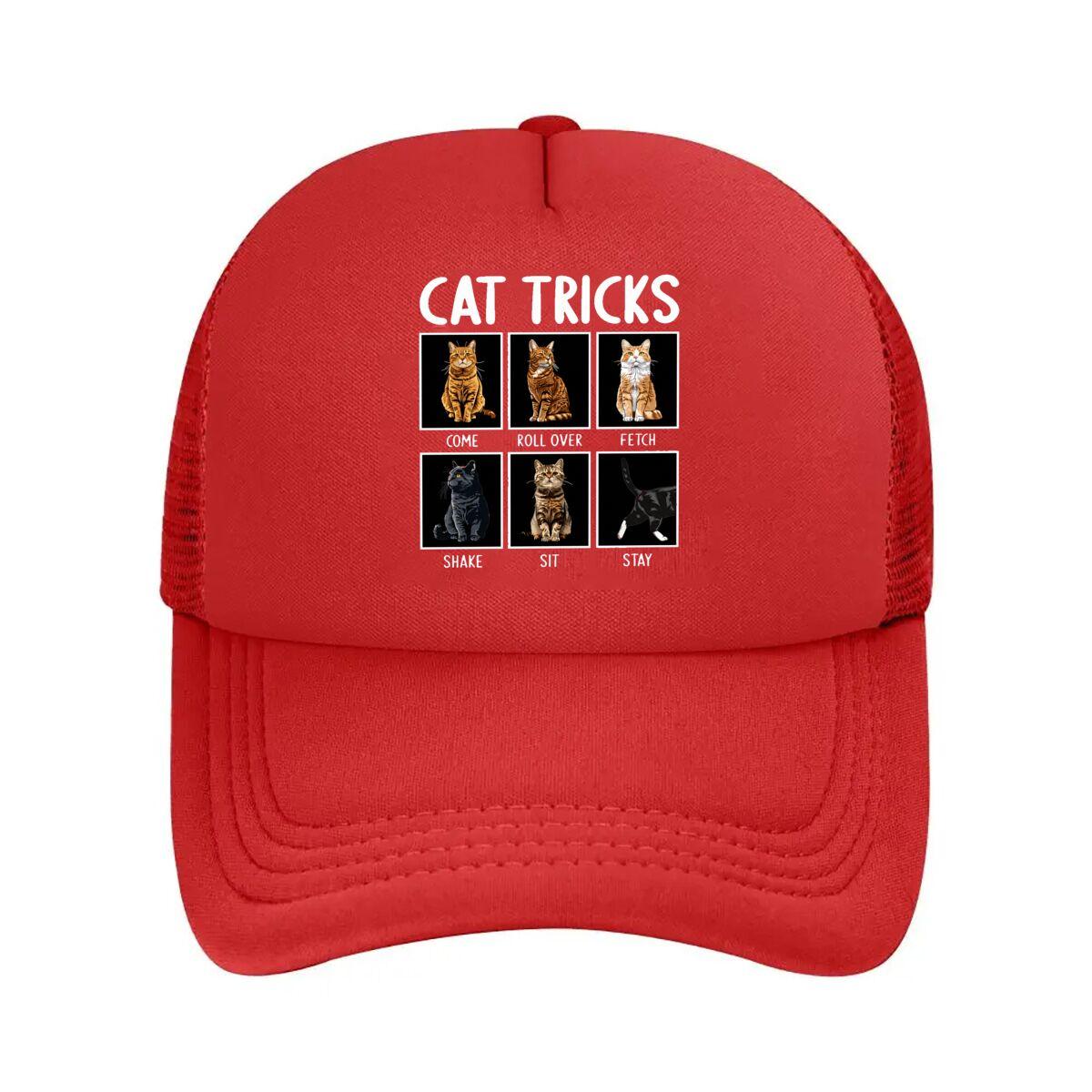 Cat Tricks Training ComUnisexds Home Decor Poster Mesh Baseball Cap Hip Hop Adjustable