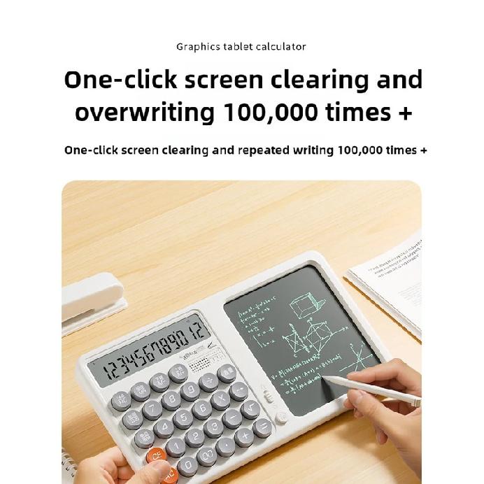 Bunter Mode-Taschenrechner mit Schreibtafel-Tastenrechner für Büro oder Schule, flexible Tastatur für College, Büro, Schüler