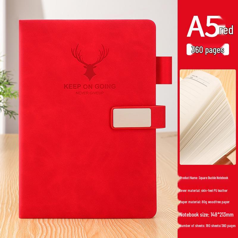 A5 Sheepskin Leather Business Notebook – Thick, Soft Cover for Meetings & Records