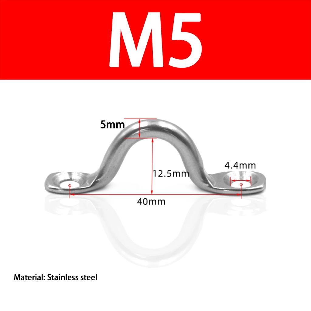 1/3/5pcs Hook Eye Plate Heavy Wall Mount Stainless Steel U Boat Ceiling Hanger Ring Yoga Swings Hammocks Marine Boat Rigging