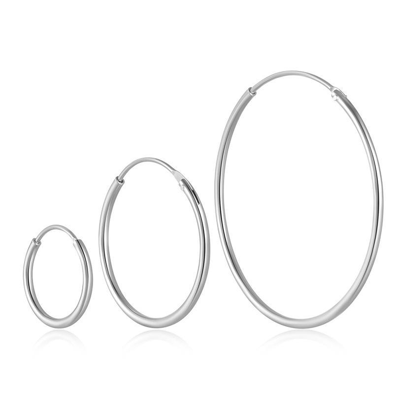 

1Pair 8-70mm Stainless Steel Small/Big Round Circle Hoop Earrings For Women Simple Classic Ear Loop Huggie Earring Jewelry 1pair 2.0x8mm