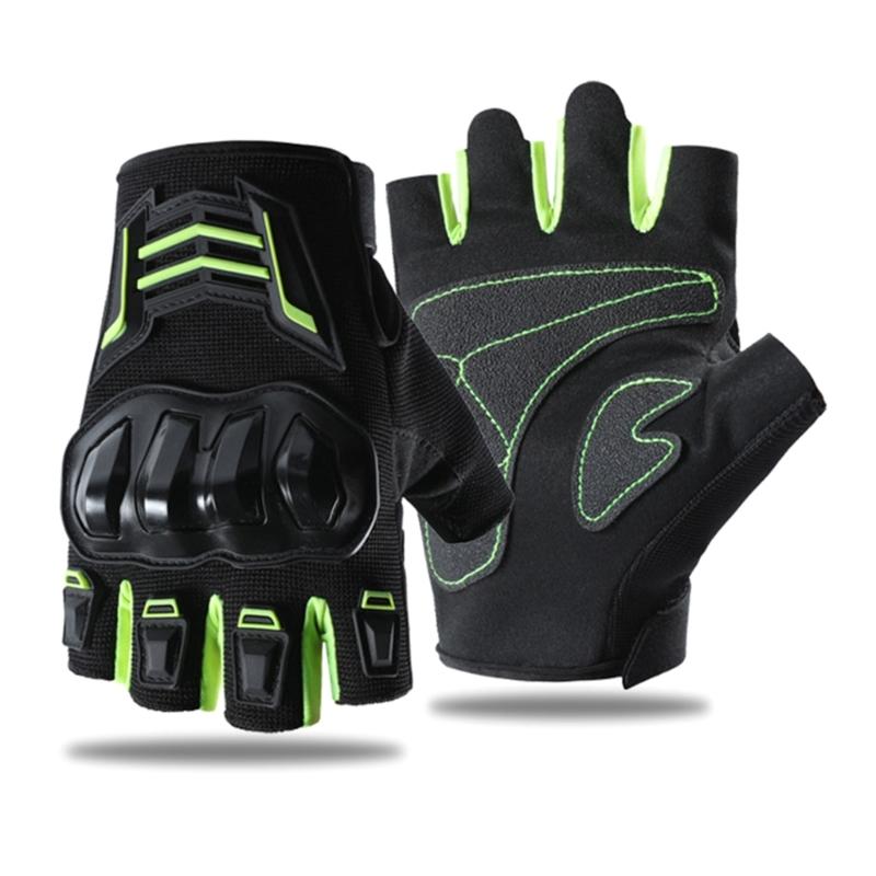 Гибкие мотоциклетные перчатки без пальцев, дышащие сетчатые защитные перчатки без пальцев, велосипедное снаряжение XL зелёный
