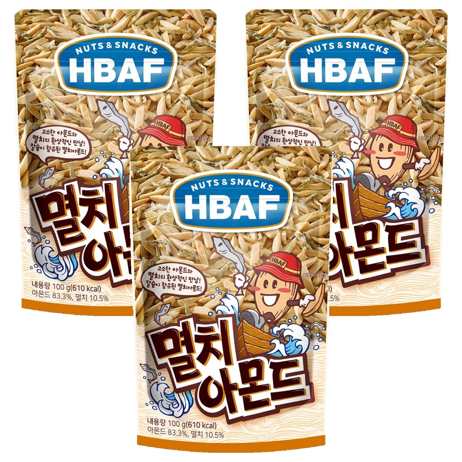 HBAF Ansjovis & Amandel Hartige Knapperige Snack 100g (verpakking van 3 stuks)