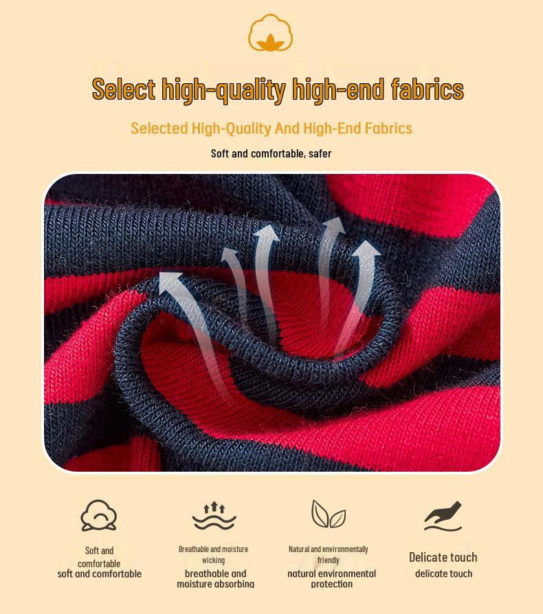 2025 European & American Boys' Striped Long-Sleeve Cotton T-Shirt, Autumn/Winter, Round Neck