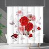 Shower Curtain Waterproof And Mildew-Proof 3D Digital Printing Plant Flower Plant Shower Curtain Bathroom Partition