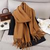 Luxury 2 Colours Cashmere Scarf Women Autumn Winter Shawl Pashmina Handkerchief Lady Pareo Soft Outdoor Windproof Travel Bufanda