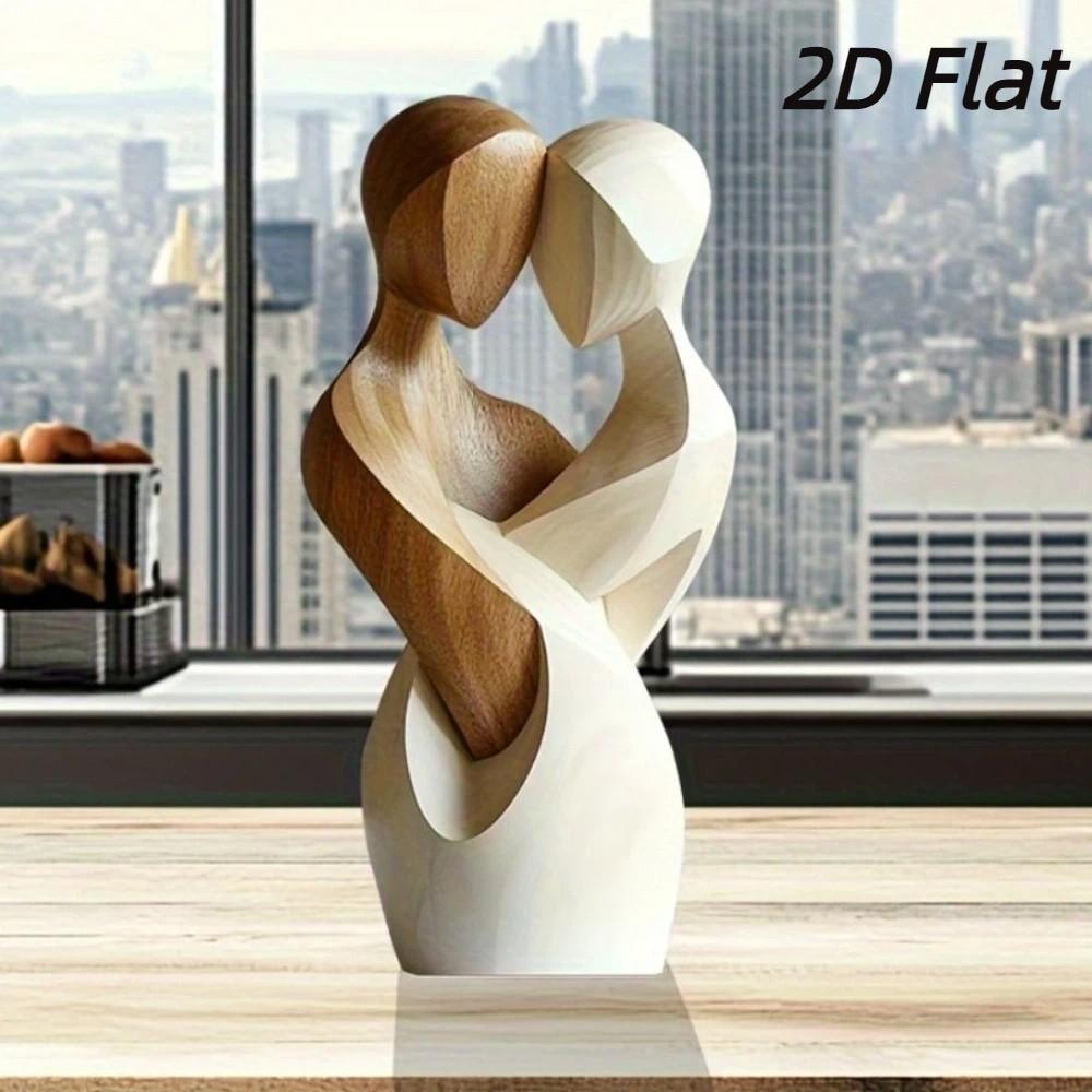 Statua Piatta Decorativa 2D Statua Creativa Statua di Coppia Desktop